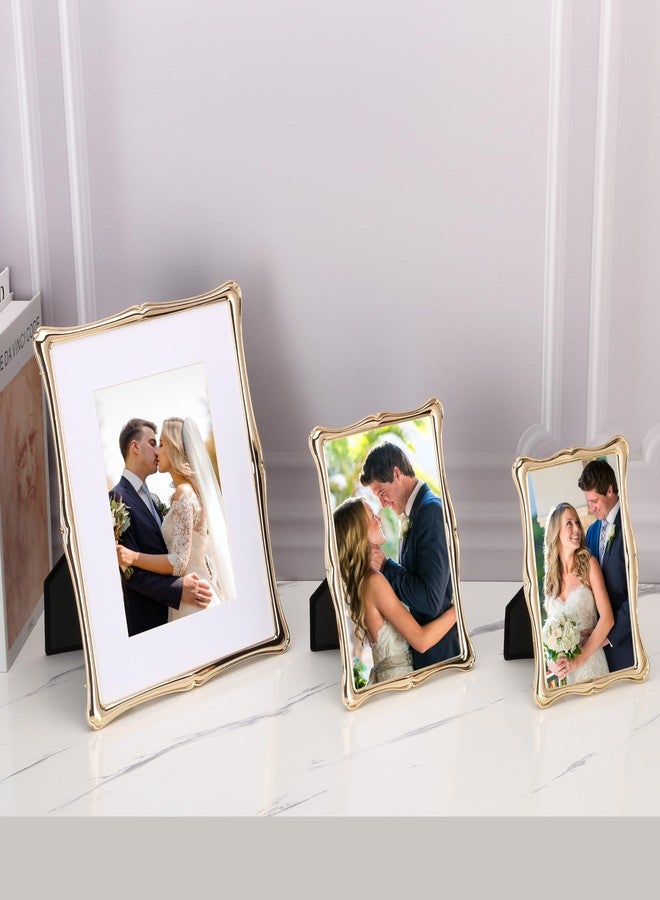 GorYeeFine إطار صور ذهبي فاخر مقاس 8 × 10 بوصات مع حافة خالية من الأحماض مقاس 5 × 7 بوصات - إطارات معدنية فاخرة مقاس 5 × 7 بوصات مع ظهر مخملي أسود - Image 4